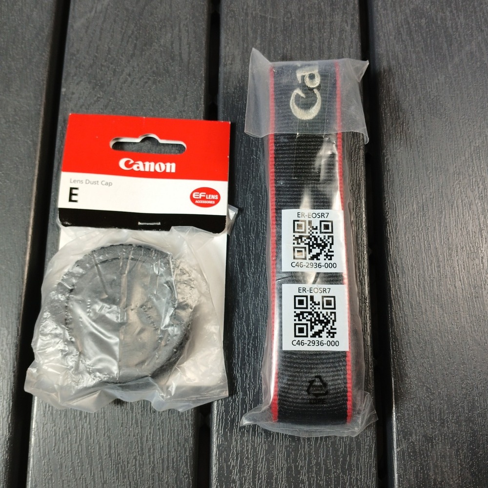 Canon EF Rear Lens Cap E for Canon EOS DSLR R7 + Strap,Genuine, Made in Japan ZA